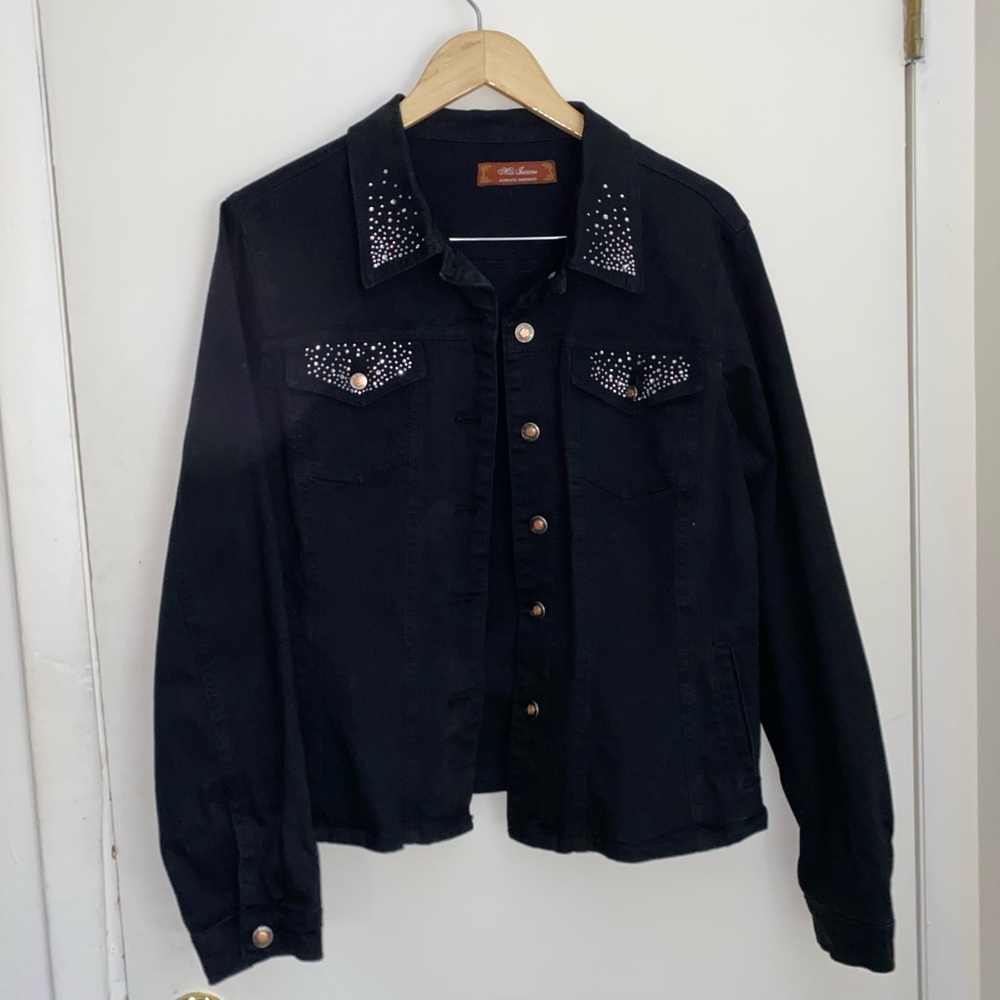 Coldwater Creek Black Jean Jacket Classic Denim Style